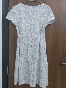Lifestyle Midi Dress Pink Flower Off-white