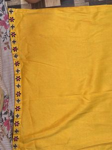 Yellow Embroidered Kurti Top