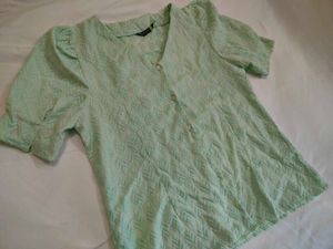 Mint Green Puff Sleeve Top (Size S/M)