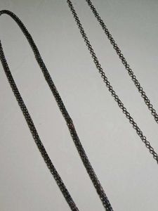 Two Dark Silver Necklaces
