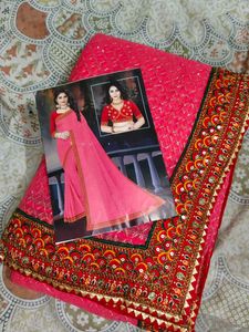 Gorgeous Pink net Saree