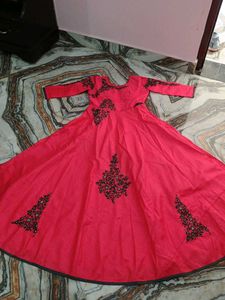 Red Embroidered Ethnic Gown