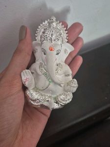 Ganesha Statue - Silver Finish