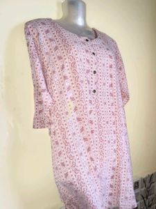 Size L/ XL 🎁Buy 2 Get 1 Free🎁Pink Printed Kurta