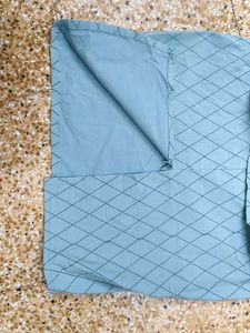 Blue Diamond Pattern Peplum Dress