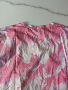 Pink Tie-Dye Tee &amp; Blue Pants Set