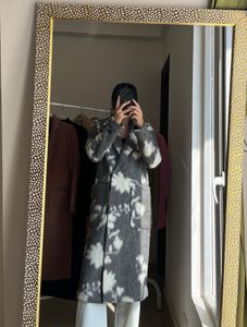 ABSTRACT Print WOOL Long COAT