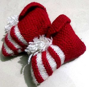 Adorable Hand-Knitted Baby Booties and cap