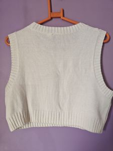 White Cable Knit Sweater Vest (H&amp;M)