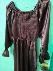 Elegant Brown Midi Dress