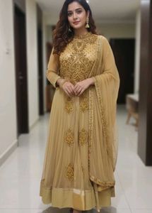 Elegant Gold Embroidered Mastani Suit