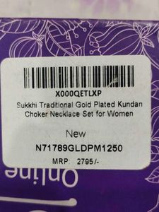 Elegant Gold  Indian Bridal Necklace with Tikka