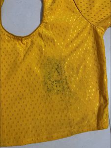 Yellow Readymade Saree Blouse