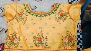 Blue Floral Embroidered Top