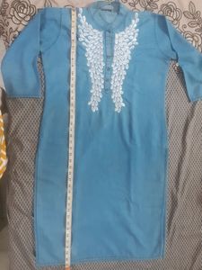 Denim Embroidery Kurta