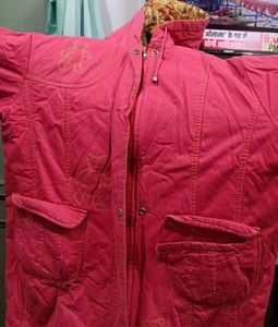 Pink Quilted Winter Coat