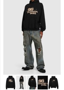 Balenciaga Hand Painted Black Hoodie