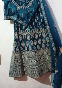 Teal Embroidered Lehenga Choli