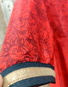 Red Anarkali Silk Kurti Upto XXL (Melange Brange )