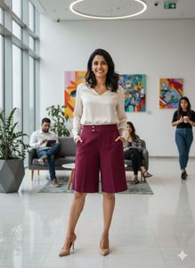 ✨ZARA VINTAGE:Luxe Wine-Red Culottes🍷