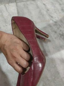 Burgundy Pointed-Toe Heels