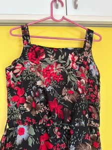 Floral Black Dress