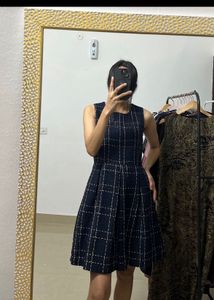 Chic Plaid Sleeveless Tweed Dress