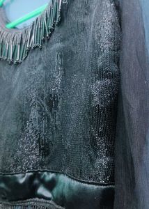 Elegant Black Embellished Blouse