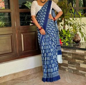 Mul Cotton IndiGo Saree