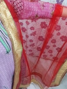 Red Embellished Dupatta