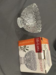 Hi-Luxe “Stunner” Crystal Glass Bowl