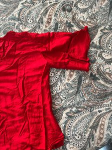 Red Top With Bell Sleeves
