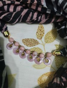 Beaded Pendant Scarf Necklace