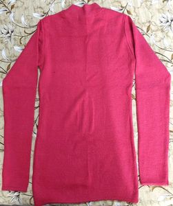 Girl Pink Knit woolen high neck