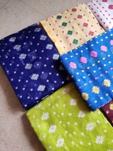 Blue Floral Soft Jamdani Saree