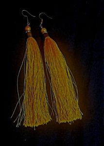Yellow Haldi Long Thread Earrings 💛