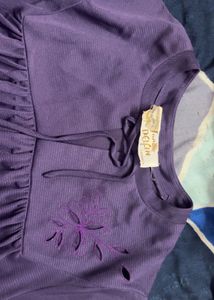 Vintage Maxi Dress With A Mixed Shade Of Purple