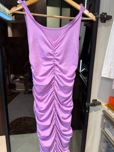 Lilac Bodycon Midi Dress