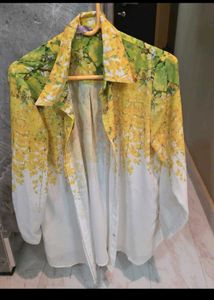 Chique combo Yellow Floral Shirt With Bamboo Bag