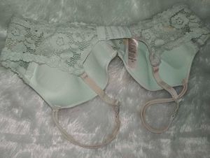 Sea Green Bra With Colour Stain