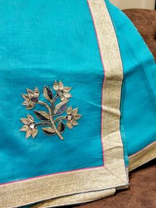 Supernet Blue Saree