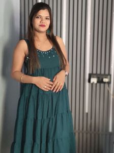 citerin Green Mirror Work anarkali kurta set