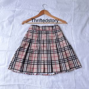 Burberry Print Brown Kpop Pleat Mini Tennis Skirt