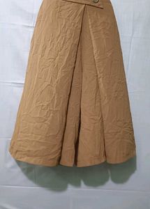 Tan Midi Skirt Palazzo