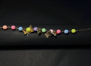 Pastel Bead &amp; Butterfly Bracelet