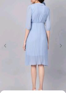 Sky Blue Fit And Flare Dress