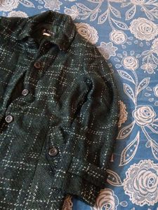 Chic Green Tweed Coat