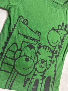 Green Animal Print Toddler Tee