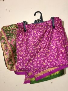 Flower Design With Pink Sari  🥻