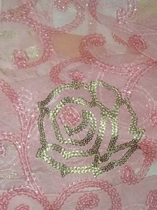 Pink &amp; Gold Sequin Dupatta